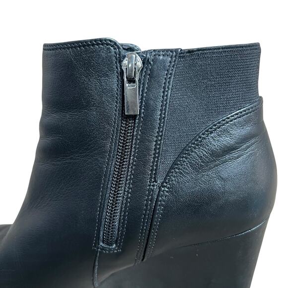 Clarks Artisan 16731 Black Leather Zip Up Wedge Ankle Boot Booties 8.5 - Picture 7 of 13
